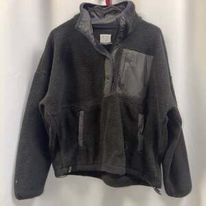 Wilo The Label Fleece Pullover Size S Black Sherpa Snap